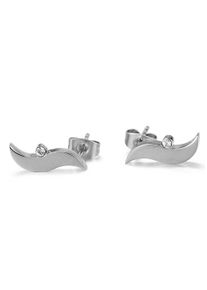 Firetti Damen Paar Ohrstecker "Schmuck Geschenk Ohrschmuck Titan Welle", Titan-Edelstahl, silber, Titan, Edelstahl, Ohrringe, mit Zirkonia (synth.)