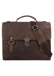 Bodenschatz Damen Aktentasche, braun, Leder, Strukturmuster, Taschen, echt Leder