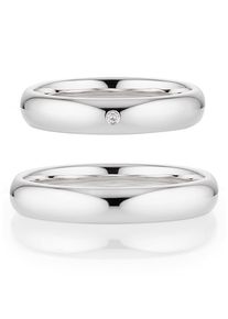 Bruno Banani Trauring "Schmuck Geschenk Ehering Hochzeit Damenring Herrenring", 56, 0,01 ct SI = kleine Einschlüsse mit Brillant, Silber 925