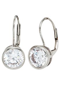 Jobo Damen Paar Ohrhänger, Silber 925 (Sterlingsilber), silber, Silber 925 (Sterlingsilber), Ohrringe, rund 925 Silber mit Zirkonia
