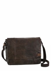 Camel Active Damen Messenger Bag "Laos", braun, Polyurethan, Polyurethan (PU), beschichtet, kontrastfarbene Details, leichte Abriebeffekte, Retro,