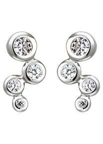 Jobo Damen Paar Ohrstecker, Silber 925 (Sterlingsilber), silber, Silber 925 (Sterlingsilber), Ohrringe, 925 Silber mit 8 Zirkonia