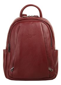 Samantha Look Cityrucksack, rot, Rindsleder, Leder, Strukturmuster, casual, Rucksäcke, echt Leder, Made in Italy