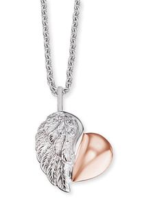 Engelsrufer Damen Kette mit Anhänger "HERZFLÜGEL, ERN-LILHEARTWING-BI", Silber 925 (Sterlingsilber), L: 44cm, rosa, Silber 925 (Sterlingsilber),