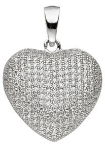 Jobo Damen Herz-Anhänger "Anhänger Herz", Silber 925 (Sterlingsilber), silber, Silber 925 (Sterlingsilber), Schmuckanhänger, 925 Silber mit Zirkonia