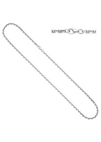 Jobo Damen Silberkette, Silber 925 (Sterlingsilber), L: 50cm, silber, Silber 925 (Sterlingsilber), Halsketten, Ankerkette 925 Silber diamantiert 50 cm