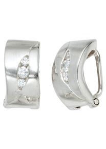 Jobo Damen Paar Ohrclips, Silber 925 (Sterlingsilber), silber, Silber 925 (Sterlingsilber), Ohrringe, 925 Silber mit Zirkonia