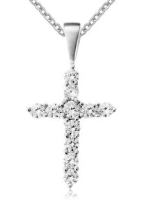Firetti Damen Kette mit Anhänger "Schmuck Geschenk Silber 925 Halsschmuck Halskette Ankerkette Kreuz", Silber 925 (Sterlingsilber), L: 45cm, bunt,