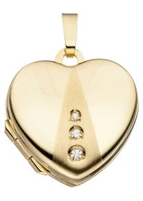 Jobo Damen Medallion-Anhänger "Anhänger Medaillon Herz", Gelbgold 333, gold, Gelbgold 333, Schmuckanhänger, 333 Gold mit Zirkonia