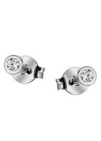 Firetti Damen Paar Ohrstecker "Schmuck Geschenk Gold 585 Ohrschmuck Solitär", 0,07 ct SI = kleine Einschlüsse, Weißgold 585-Diamanten, weiß, Weißgold