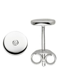 Jobo Damen Paar Ohrstecker, Silber 925 (Sterlingsilber), silber, Silber 925 (Sterlingsilber), Ohrringe, 925 Silber mit 2 Zirkonia