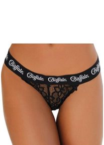 Buffalo Damen Rioslip, Gr. 36, schwarz, Obermaterial: 90% Polyamid, 10% Elasthan, Unterhosen, mit modischem Bund
