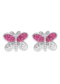 Firetti Mädchen Paar Ohrstecker "Schmuck Geschenk Silber 925 Ohrschmuck Schmetterling", Silber 925 (Sterlingsilber), bunt, Silber 925