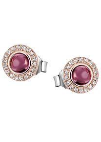 Firetti Damen Paar Ohrstecker "Schmuck Geschenk Silber 925 Ohrschmuck Edelstein Turmalin", Silber 925 (Sterlingsilber), rosa, Silber 925