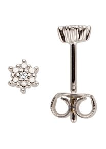 Jobo Damen Paar Ohrstecker, Weißgold 585-Diamanten, weiß, Weißgold 585, Diamanten, Ohrringe, 585 Weißgold mit 2 Diamanten
