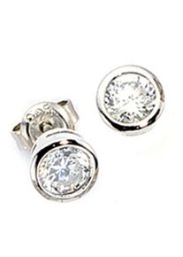 Jobo Damen Paar Ohrstecker, Silber 925 (Sterlingsilber), silber, Silber 925 (Sterlingsilber), Ohrringe, rund 925 Silber mit Zirkonia