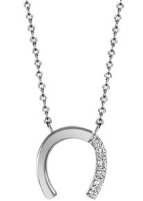 Firetti Damen Kette mit Anhänger "Schmuck Geschenk Silber 925 Halsschmuck Halskette Ankerkette Pferd", Silber 925 (Sterlingsilber), L: 45cm, bunt,