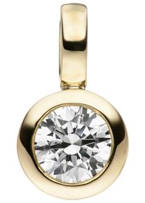 Jobo Damen Runder Anhänger, Gelbgold 333, gold, Gelbgold 333, Schmuckanhänger, rund 333 Gold mit Zirkonia