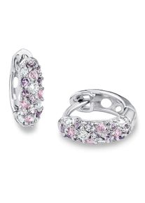 Mädchen Paar Creolen "9064182", Silber 925 (Sterlingsilber), rosa, Prinzessin Lillifee, Silber 925 (Sterlingsilber), Ohrringe, mit Zirkonia (synth.)
