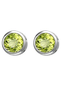 Jobo Damen Paar Ohrstecker, Silber 925 (Sterlingsilber), grün, Silber 925 (Sterlingsilber), Ohrringe, 925 Silber mit Peridot