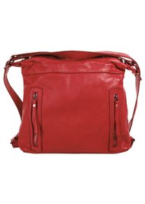 Samantha Look Damen Shopper, rot, Leder, vintage, Taschen, echt Leder, Made in Italy