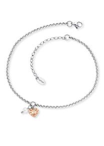 Engelsrufer Fußkette "Herz, ERFS-LILHEART-PE-BI", Edelstahl-Perlen, rosa, Edelstahl, Perlen, Fußkettchen, mit Süßwasserzuchtperle