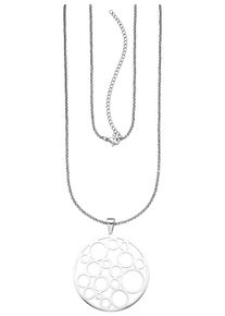 Jobo Damen Kette mit Anhänger "Kreise", Edelstahl, L: 80cm, silber, Edelstahl, Halsketten, Edelstahl 80 cm