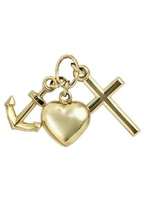 Jobo Damen Ketten-Anhänger "Anhänger Glaube, Liebe, Hoffnung", Gelbgold 333, gold, Gelbgold 333, Schmuckanhänger, 333 Gold