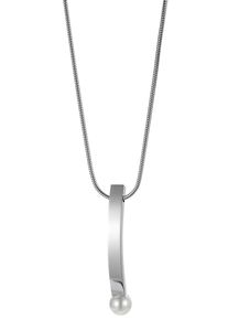 Firetti Damen Kette mit Anhänger "Schmuck Geschenk in Schlangenkettengliederung, femininvoll, massiv", Titan-Edelstahl-Perlen, L: 60cm, weiß, Titan,