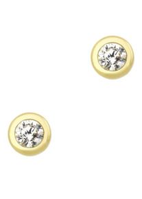 Amor Damen Paar Ohrstecker "2013699", Gelbgold 375, gold, Gelbgold 375, Ohrringe, Made in Germany - mit Zirkonia (synth.)