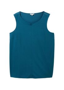 Tom Tailor Große Größen Top aus Viskose, mit senkrechter Teilungsnaht Gr. 54 blau für Damen
