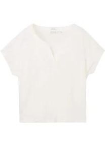 Tom Tailor Damen T-Shirt mit Bio-Baumwolle, weiß, Uni, Gr. M