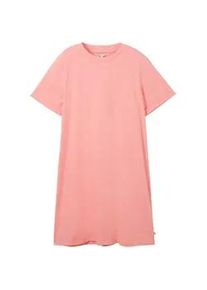 Tom Tailor DENIM Damen Kurzes T-Shirt-Kleid, rosa, Melange Optik, Gr. M