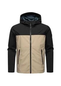 Softshelljacke Ragwear "Shellwie Block" Gr. XL (54), beige (sand) Herren Jacken wasserdichte Übergangsjacke mit großer Kapuze