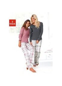 Schlafanzug Arizona Gr. 32/34, lila (mauve, grau) Damen Homewear-Sets mit Hose im Karodesign Bestseller