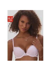 Push-up-BH Vivance Gr. 80, Cup A, weiß Damen BHs rundherum mit floraler Spitze, Dessous