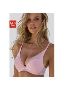 Push-up-BH Lascana Gr. 70, Cup D, lila (light lavender) Damen BHs mit extra flachen Kanten im High-Apex Design, Dessous