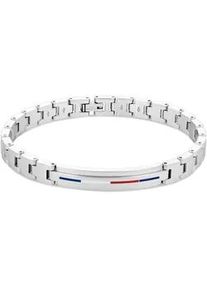 Armband Tommy Hilfiger "Schmuck Edelstahl Armschmuck Gliederkette DRESSED" Armbänder Gr. Edelstahl, bunt (edelstahlfarben, weiß, blau, rot) Herren