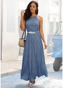 Lascana Maxikleid mehrfarbig Gr. 34 für Damen. Mit Rundhals. Figurumspielend