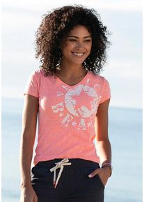 Venice Beach Strandshirt mehrfarbig Gr. 32/34 für Damen. Mit Logodruck. Figurumspielend. Nachhaltig.