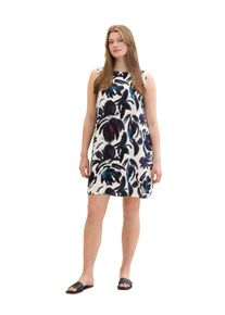 Tom Tailor Große Größen Kurzes ärmelloses Kleid mit Blumenprint Gr. 52 blau geblümt für Damen