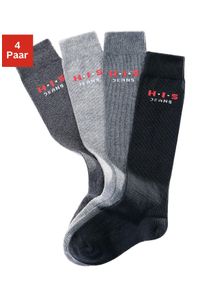 H.I.S. H.I.S Kinder Kniestrümpfe, Gr. 39, grau, Polyamid, Baumwolle, Elasthan (LYCRA), unifarben, Socken, mit verstärkten Belastungszonen
