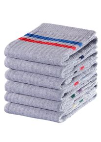 GO IN Herren Freizeitsocken, Gr. 27, grau, Obermaterial: 60% Baumwolle, 39% Polyester, 1% Elasthan, geringelt, Socken, mit farbigen Streifen