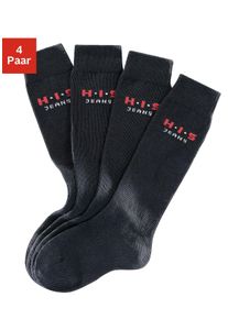 H.I.S. H.I.S Kinder Kniestrümpfe, Gr. 19, schwarz, Polyamid, Baumwolle, Elasthan (LYCRA), unifarben, Socken, mit verstärkten Belastungszonen