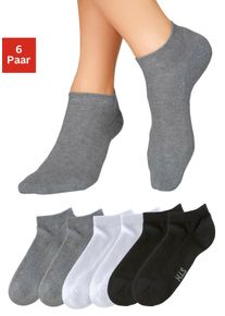 H.I.S. H.I.S Damen Sneakersocken, Gr. 35, schwarz-weiß, Baumwolle, Polyamid, Elasthan, unifarben, Socken, mit weicher Frotteesohle