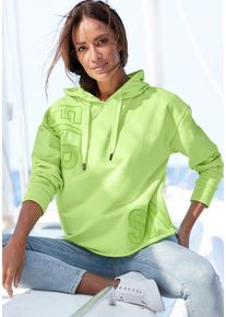 ELBSAND Kapuzensweatshirt 'Elgin' gelb Gr. L (40) für Damen. Mit Logostickerei. Figurumspielend. Nachhaltig.