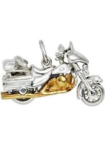 Ketten-Anhänger Jobo "Anhänger Motorrad" Schmuckanhänger Gr. Silber 925 (Sterlingsilber), silberfarben (silber 925) Damen 925 Silber bicolor vergoldet