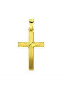 Kette mit Anhänger ADELIA ́S "333 Gold Kreuz Anhänger" Halsketten Gr. Gelbgold 333, goldfarben (gold) Damen Schmuckset - Set mit Halskette