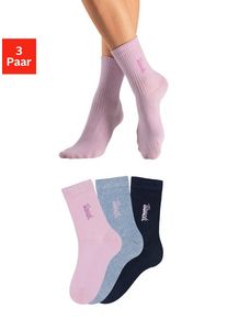 Bench. Basicsocken mehrfarbig Gr. 35-38 für Damen. Mit Logostickerei. Elastisch. Nachhaltig.