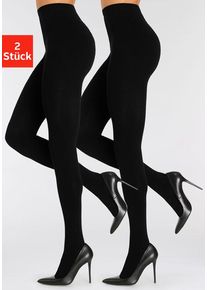 Lascana Strickstrumpfhose schwarz Gr. 32/34 für Damen. Elastisch. Nachhaltig.